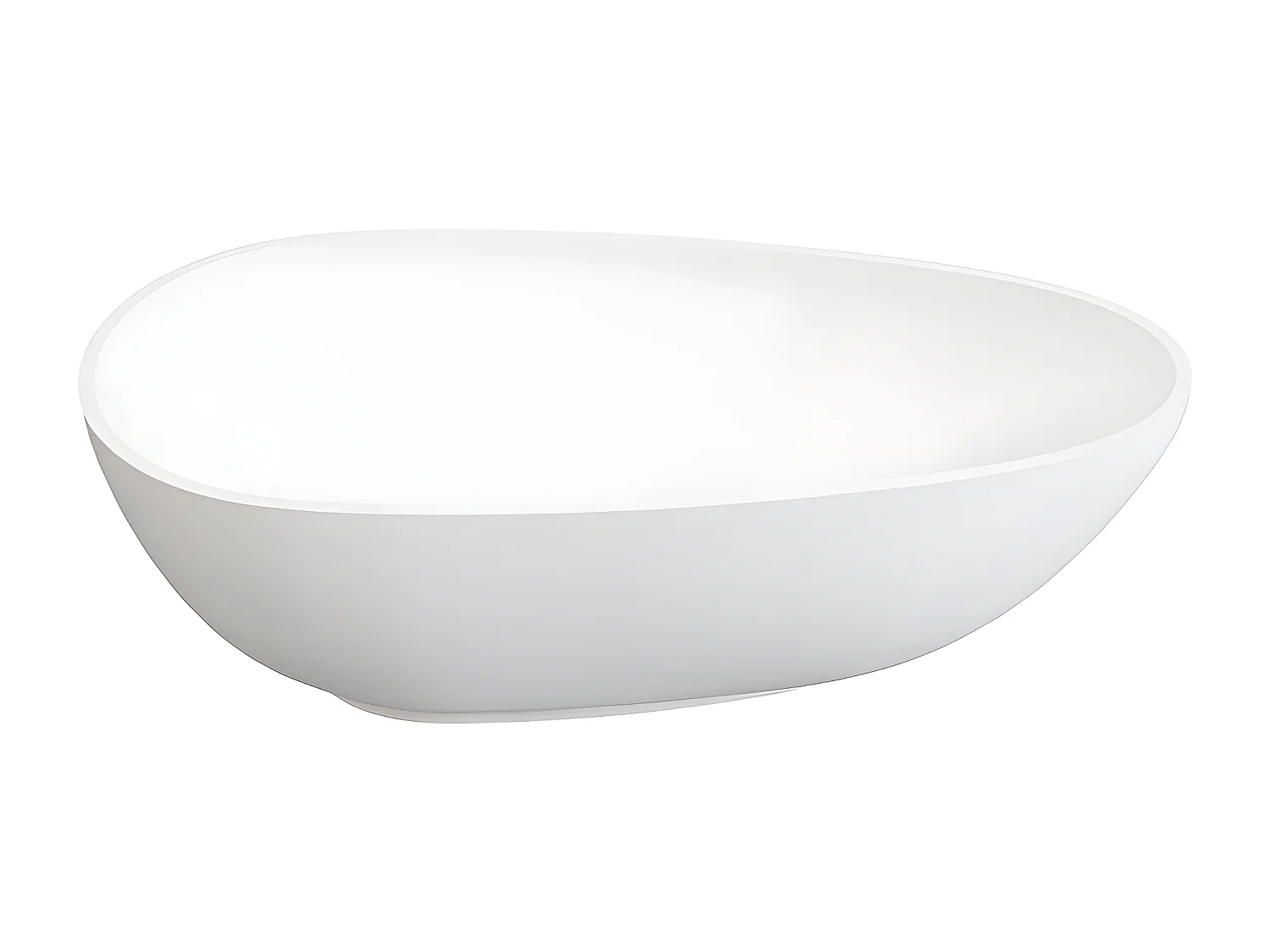 Banheira clássica assimétrica com solid surface de 268 L dimensões 172 x 83 x 53 cm cor branca - FENICE