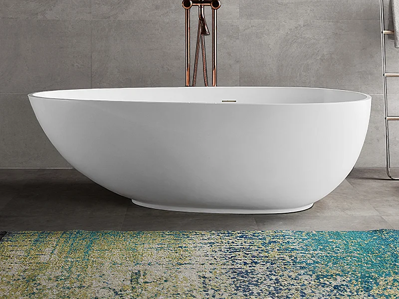 Vasca da bagno centro stanza asimmetrica in solid surface 268 L 172 x 83 x 53 cm Bianco - FENICE