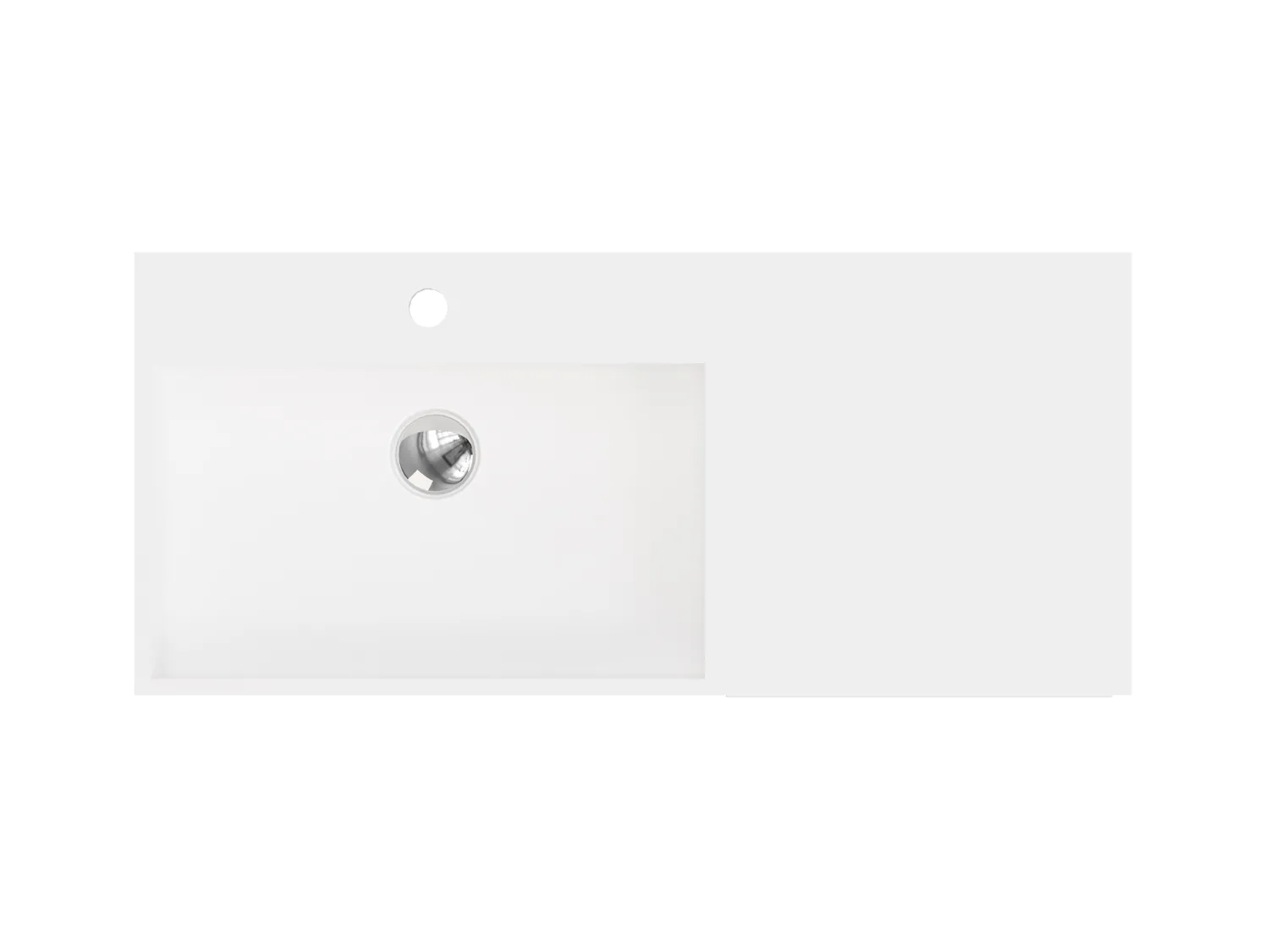 Ripiano lavabo sospeso in Solid Surface con portasciugamani L90 x l40 x H17 cm Bianco - GANDAKI