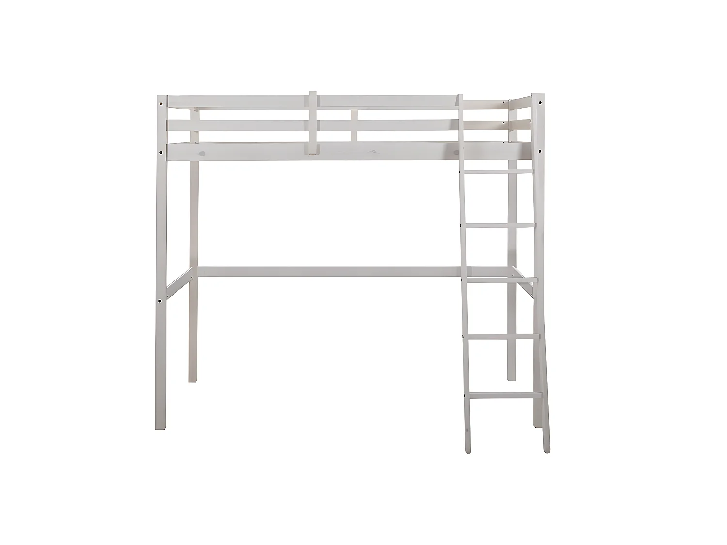 Cama mezzanine 90x190 cm em pinho maciço esbranquiçado + Colchão - GEDEON