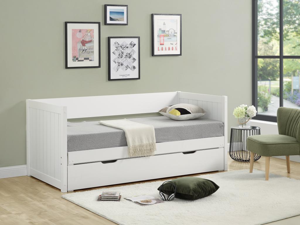 Ausziehbett - 90 x 190 oder 174 x 190 cm - mit ausziehbarem Lattenrost und günstig online kaufen