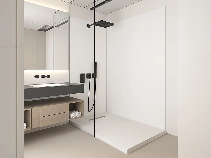 Zestaw 2 łazienkowych paneli ściennych z profilami – 90 × 120 × 210 cm (szer. × szer. × wys.) ITZIAR