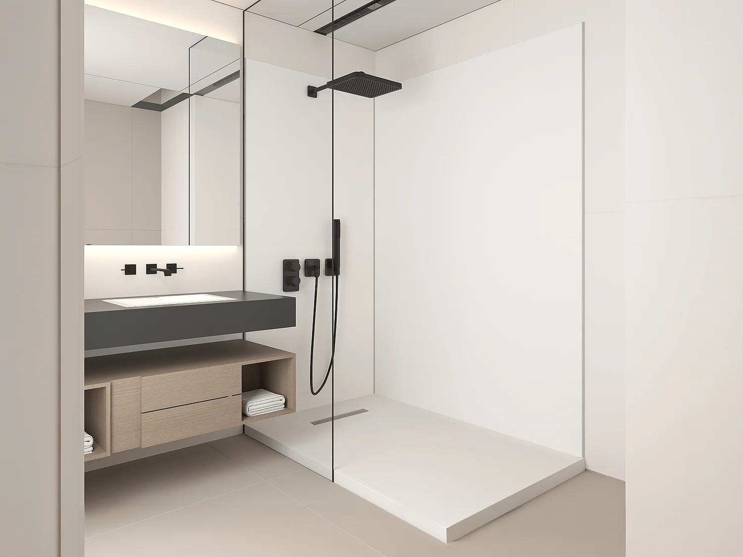 Lot de 2 panneaux muraux de douche blanc en aluminium avec profilés - L90 x L120 x H210 cm - ITZIAR
