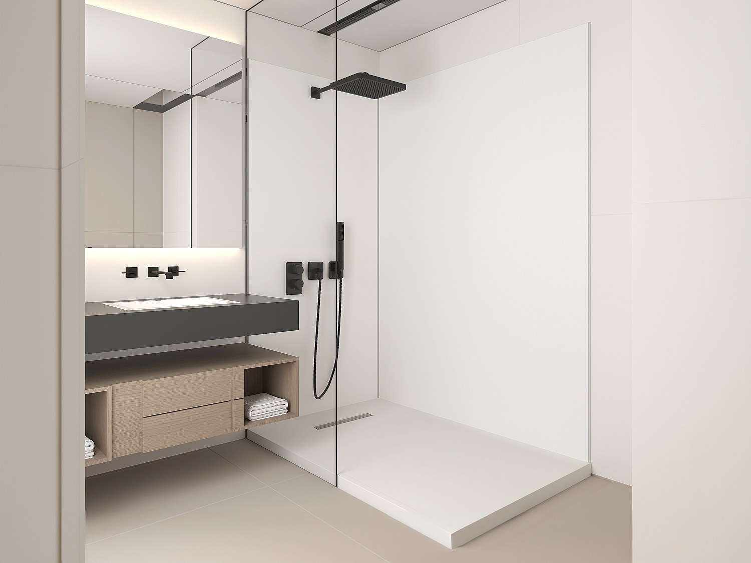 Vente-unique Wandpaneele Dusche 2er-Set Inkl. Profile - 90 X 120 X 210 Cm - Itziar