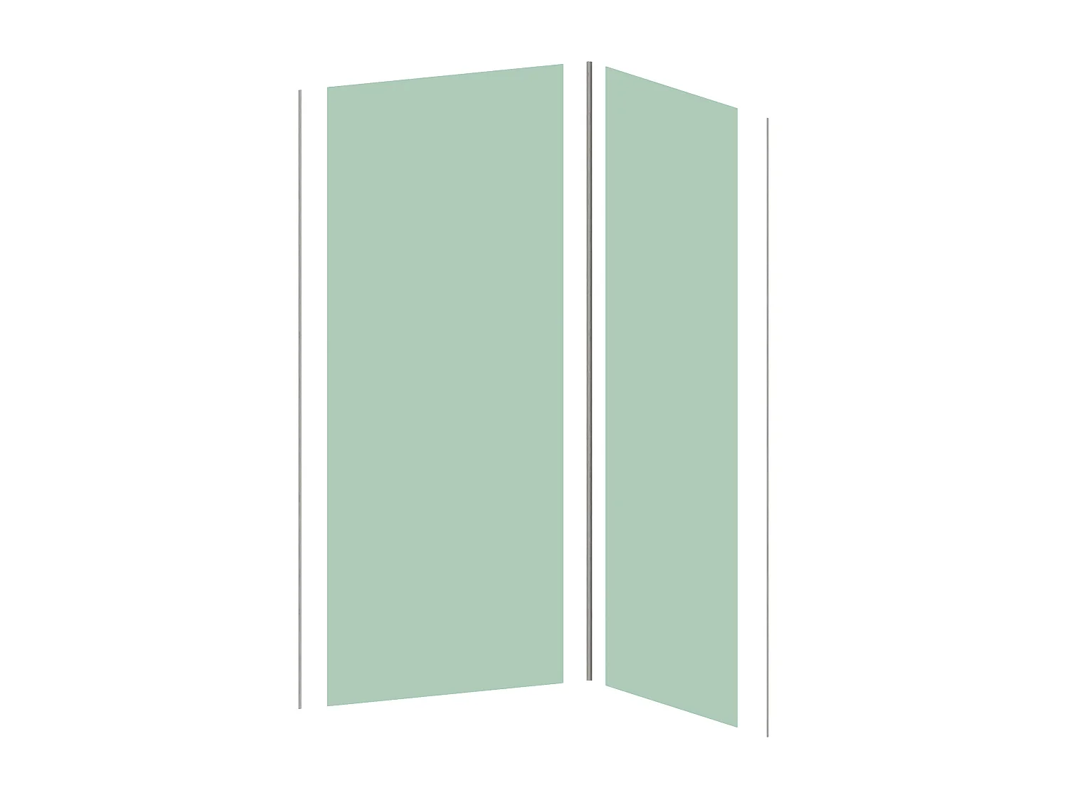 Set van twee douchewandpanelen inclusief profielen - L90 x L120 x H210 cm