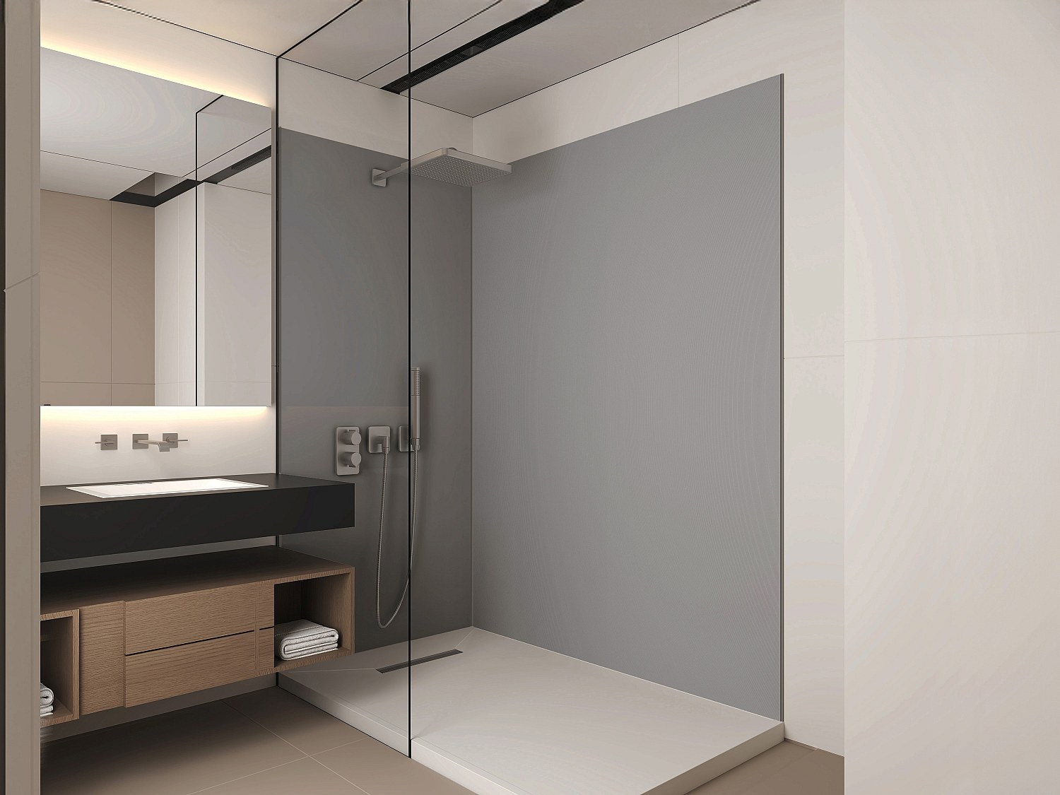 Vente-unique Wandpaneele Dusche 2er-Set Inkl. Profile - 90 X 120 X 210 Cm - Itziar