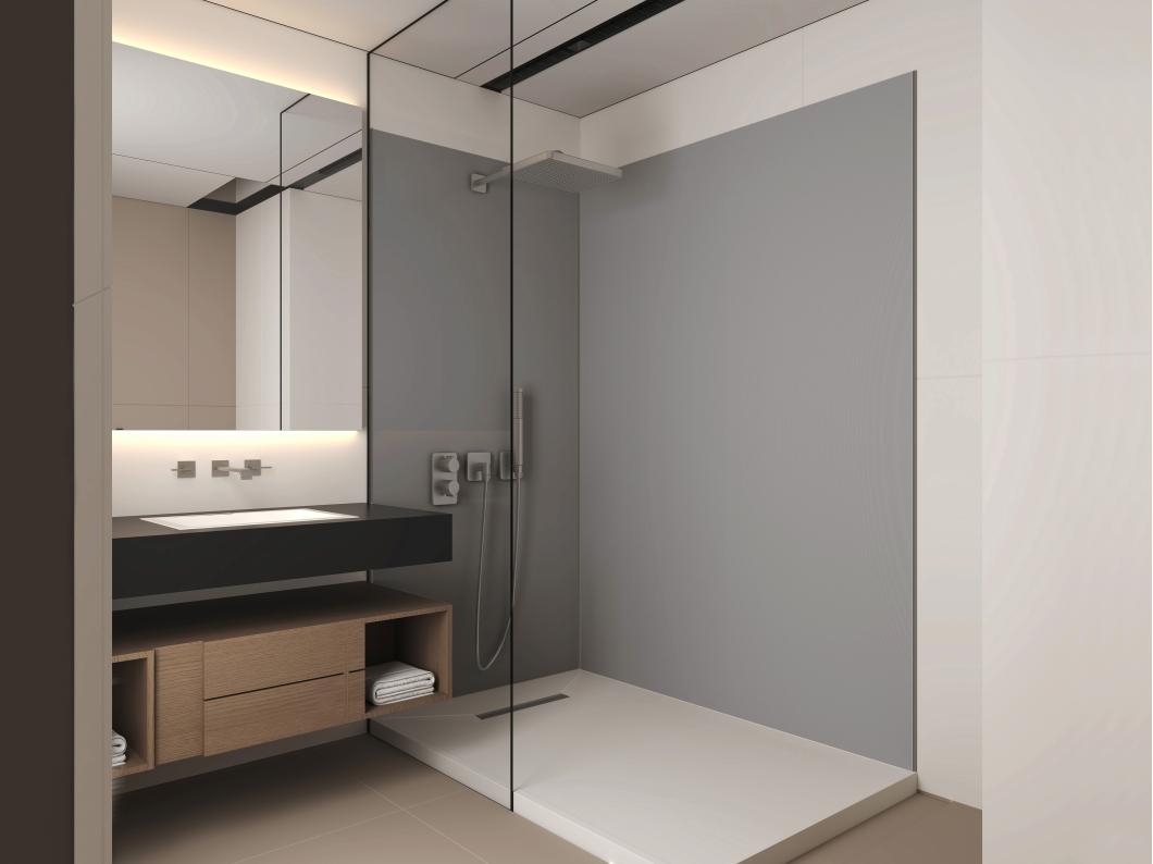 Pannello da parete per il bagno con profili inclusi L. 90 x L. 120 x H. 210 cm - Lotto di 2