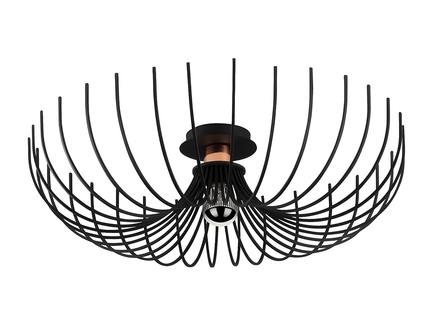 Plafondlamp ASPENDOS - D.56 x H. 16 cm - Zwart