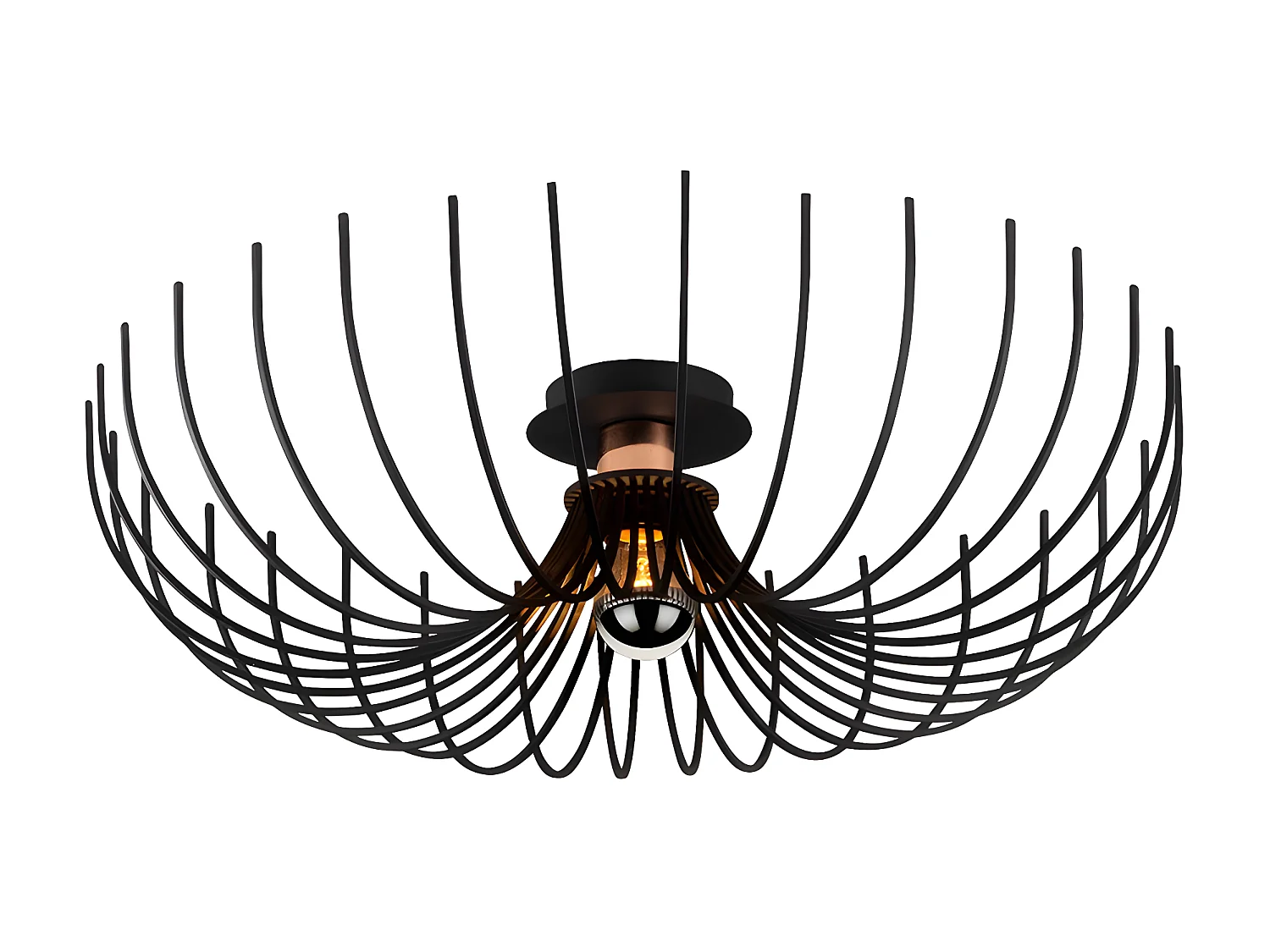 Plafondlamp ASPENDOS - D.56 x H. 16 cm - Zwart