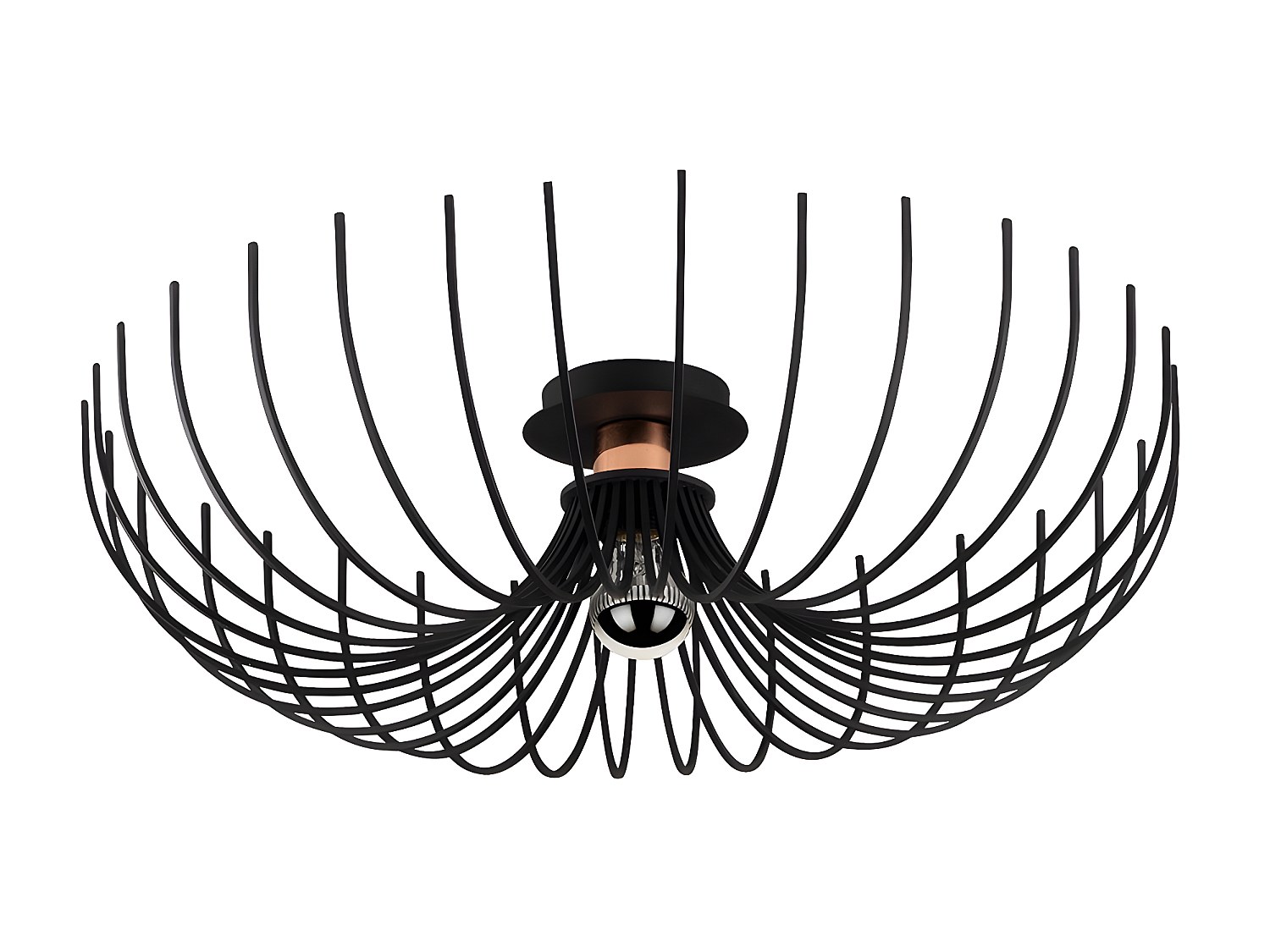 Deckenleuchte - Metall -  56 x 16 cm - Schwarz - ASPENDOS günstig online kaufen