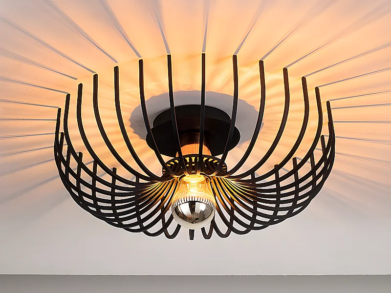 Plafondlamp ASPENDOS - D.36 x H. 12 cm - Zwart