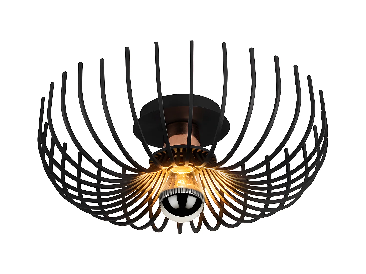 Plafoniera cavi in Metallo D.36 x H. 12 cm Nero - ASPENDOS