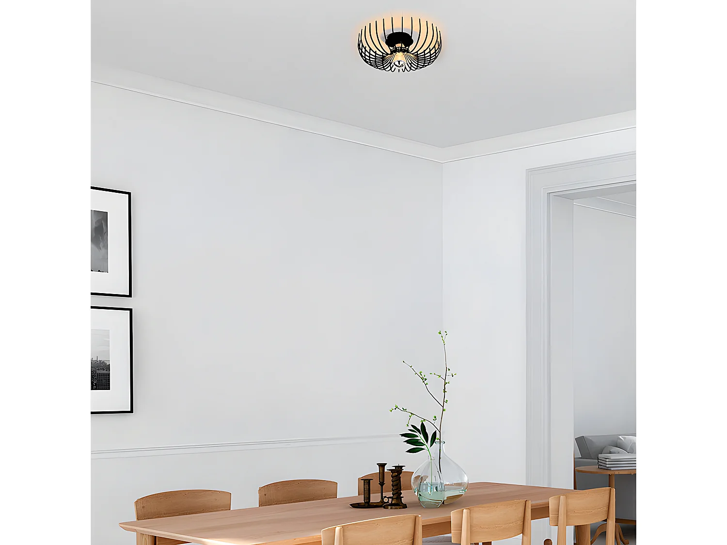 Plafondlamp ASPENDOS - D.36 x H. 12 cm - Zwart