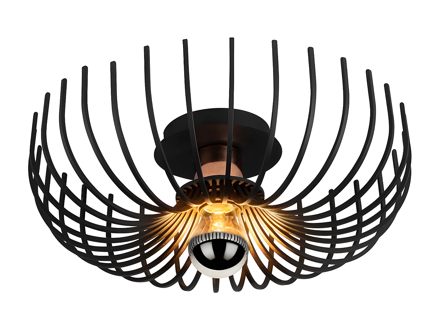 Plafondlamp ASPENDOS - D.36 x H. 12 cm - Zwart