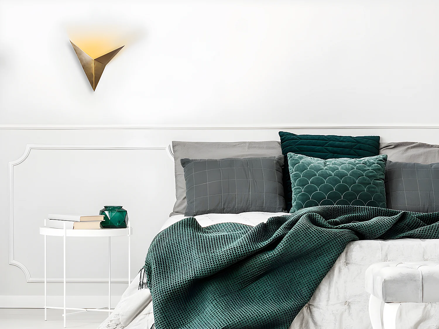 Metalen wandlamp BIRDO - B34 x D5 x H34 cm - Goudkleurig