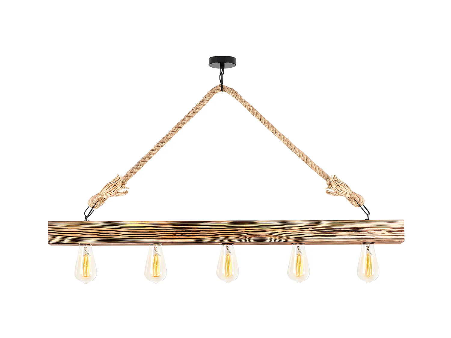 Deckenleuchte - Holz - 100 x 53 cm - Naturfarben - EREBOS