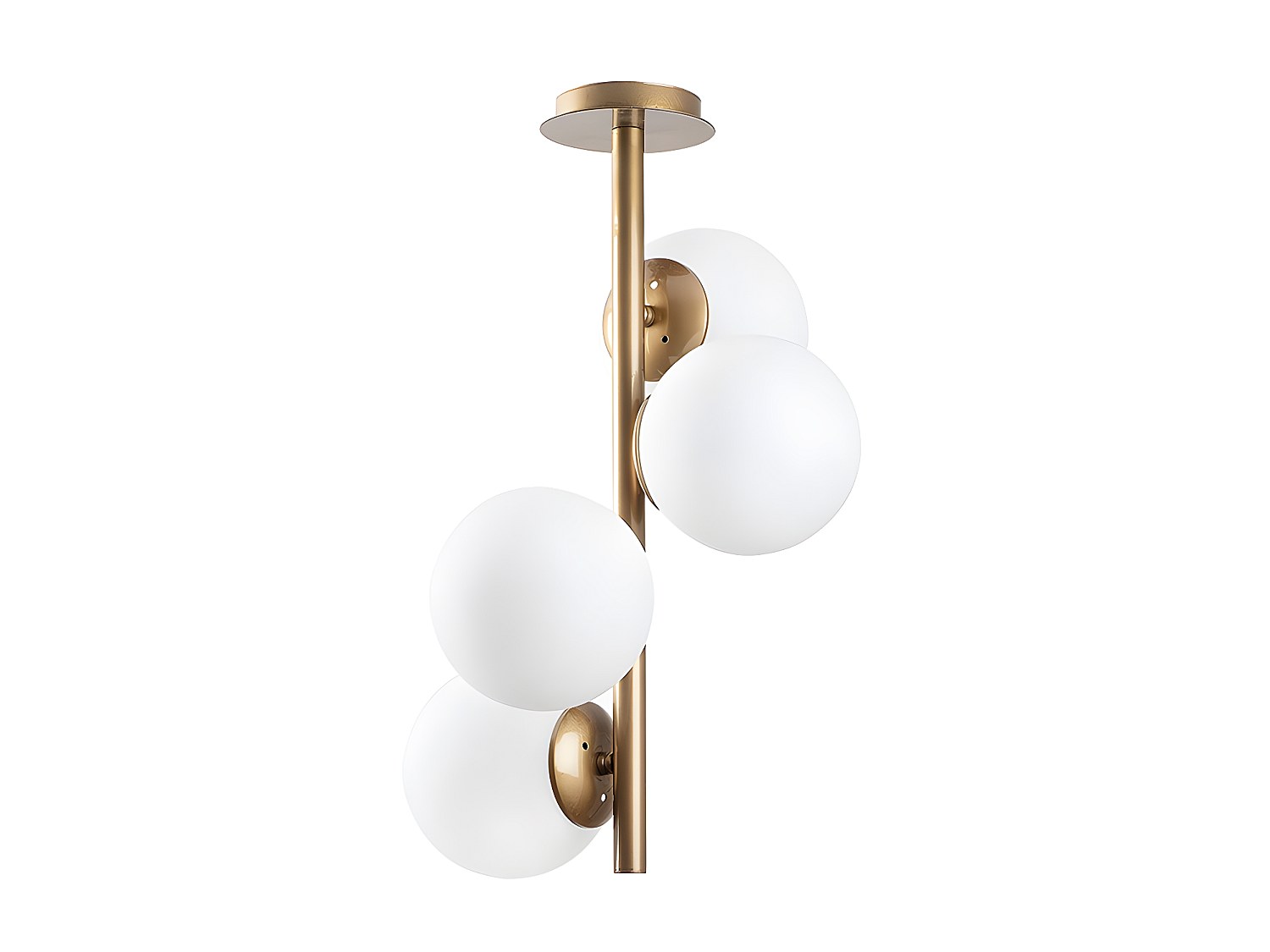 Vente-unique Deckenleuchte Mit 4 Leuchten - 32 Cm X 53 Cm - Weiß & Goldfarben - Faze