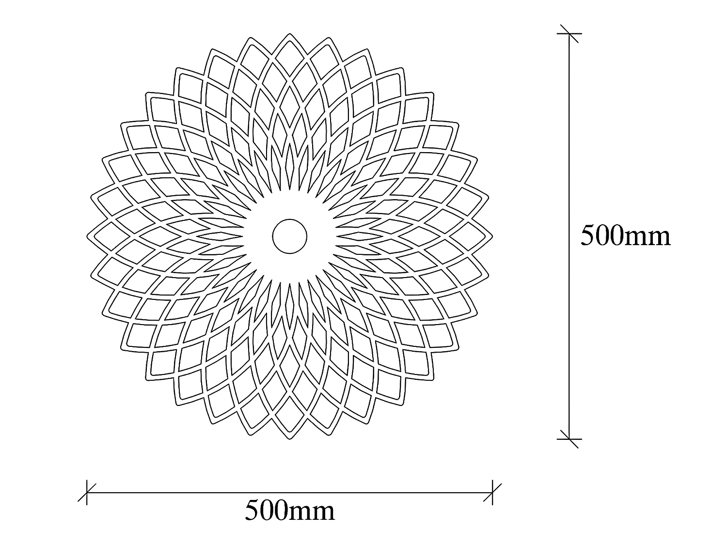Applique murale en métal - D. 50 cm - Noir - FOLINA