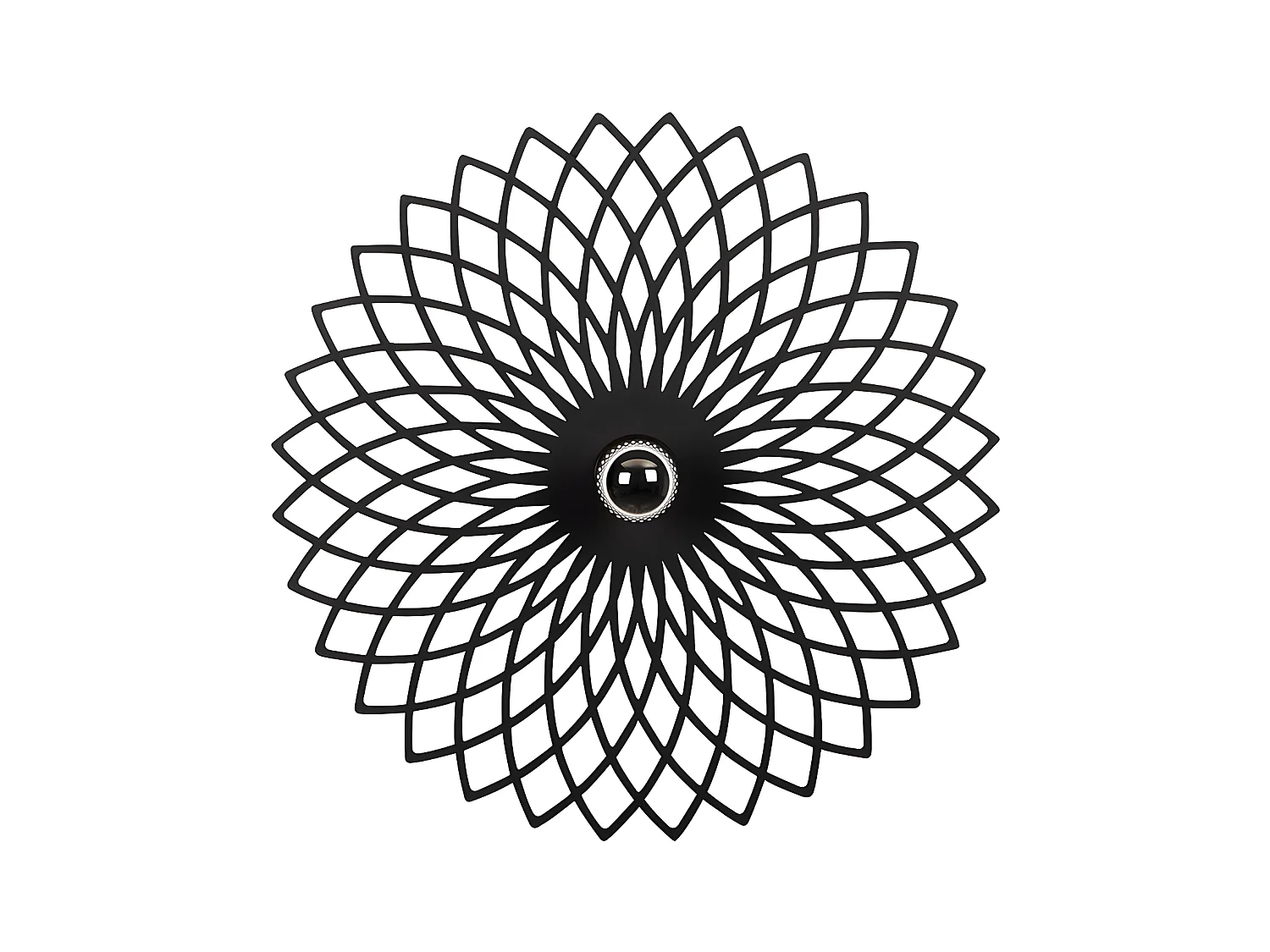 Applique murale en métal - D. 50 cm - Noir - FOLINA