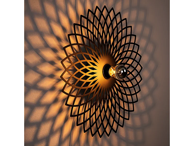 Aplique de metal FOLINA - D. 50 cm - Negro