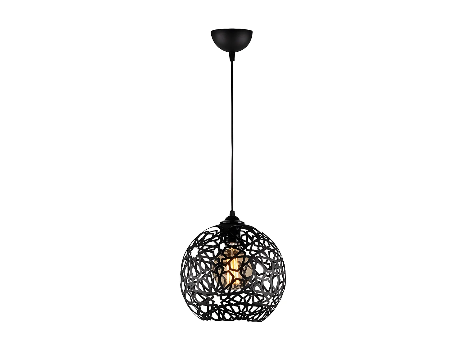 Suspension filaire en métal à hauteur réglable - D. 25 x H. 39 /119 cm - Noir - CELINDRA