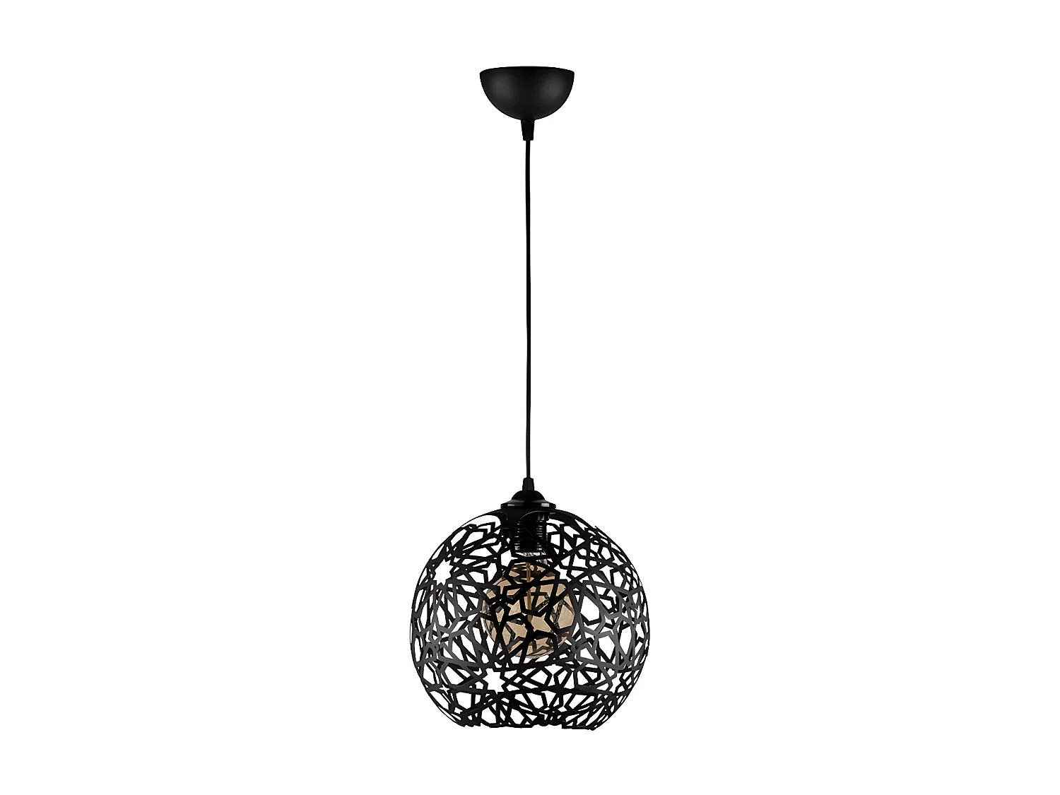 Suspension filaire en métal à hauteur réglable - D. 25 x H. 39 /119 cm - Noir - CELINDRA