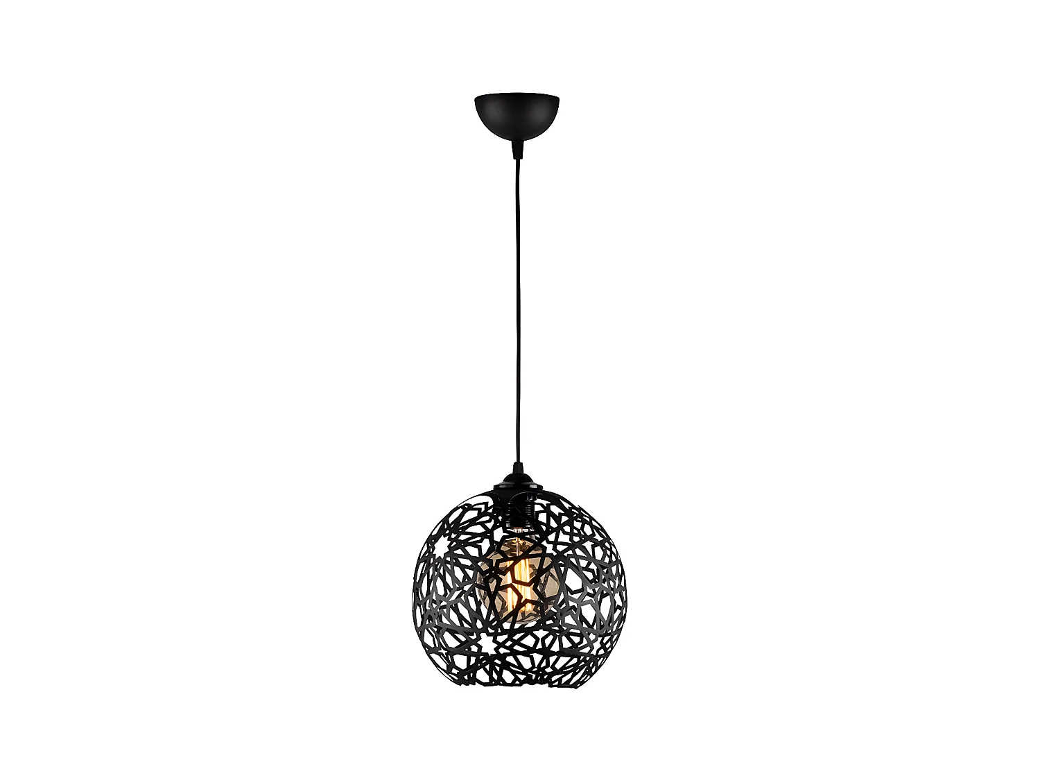 Suspension filaire en métal à hauteur réglable - D. 25 x H. 39 /119 cm - Noir - CELINDRA
