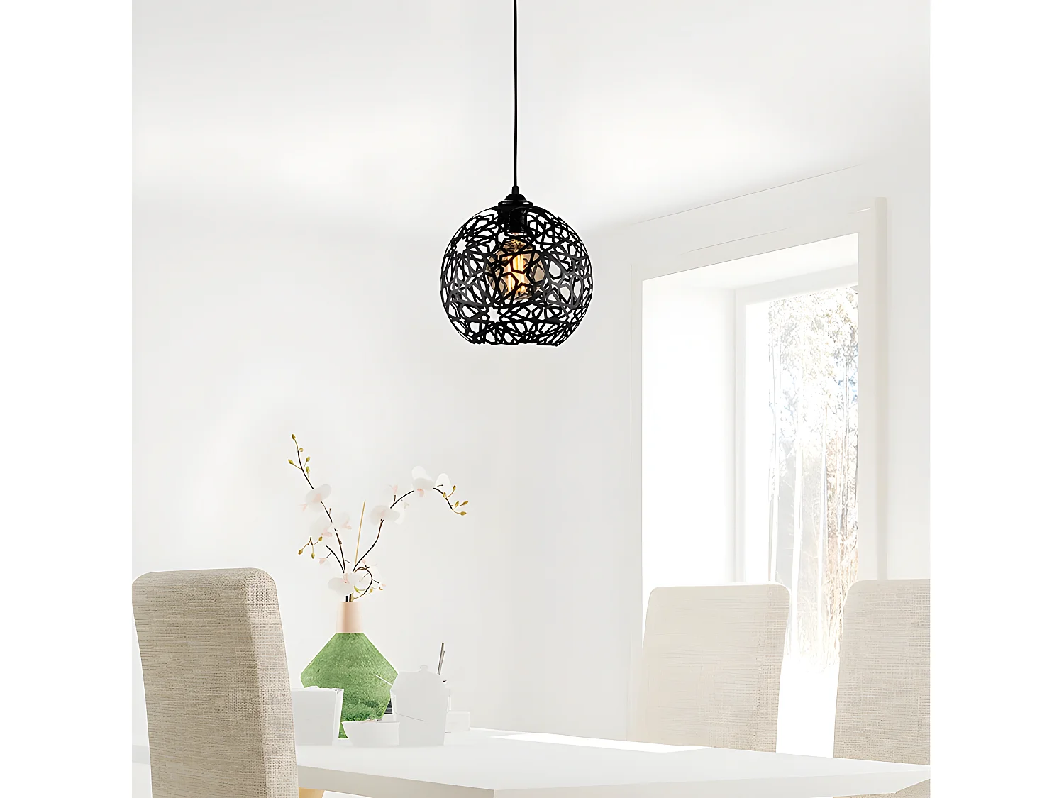 Lámpara de metal de altura ajustable CELINDRA - D. 25 x Alt. 39/119 cm - Negro