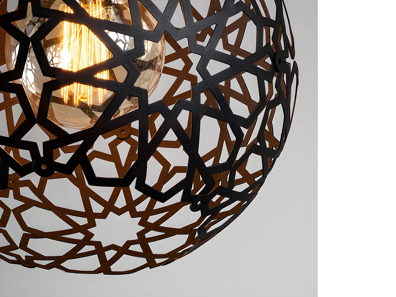 Suspension filaire en métal à hauteur réglable - D. 25 x H. 39 /119 cm - Noir - CELINDRA