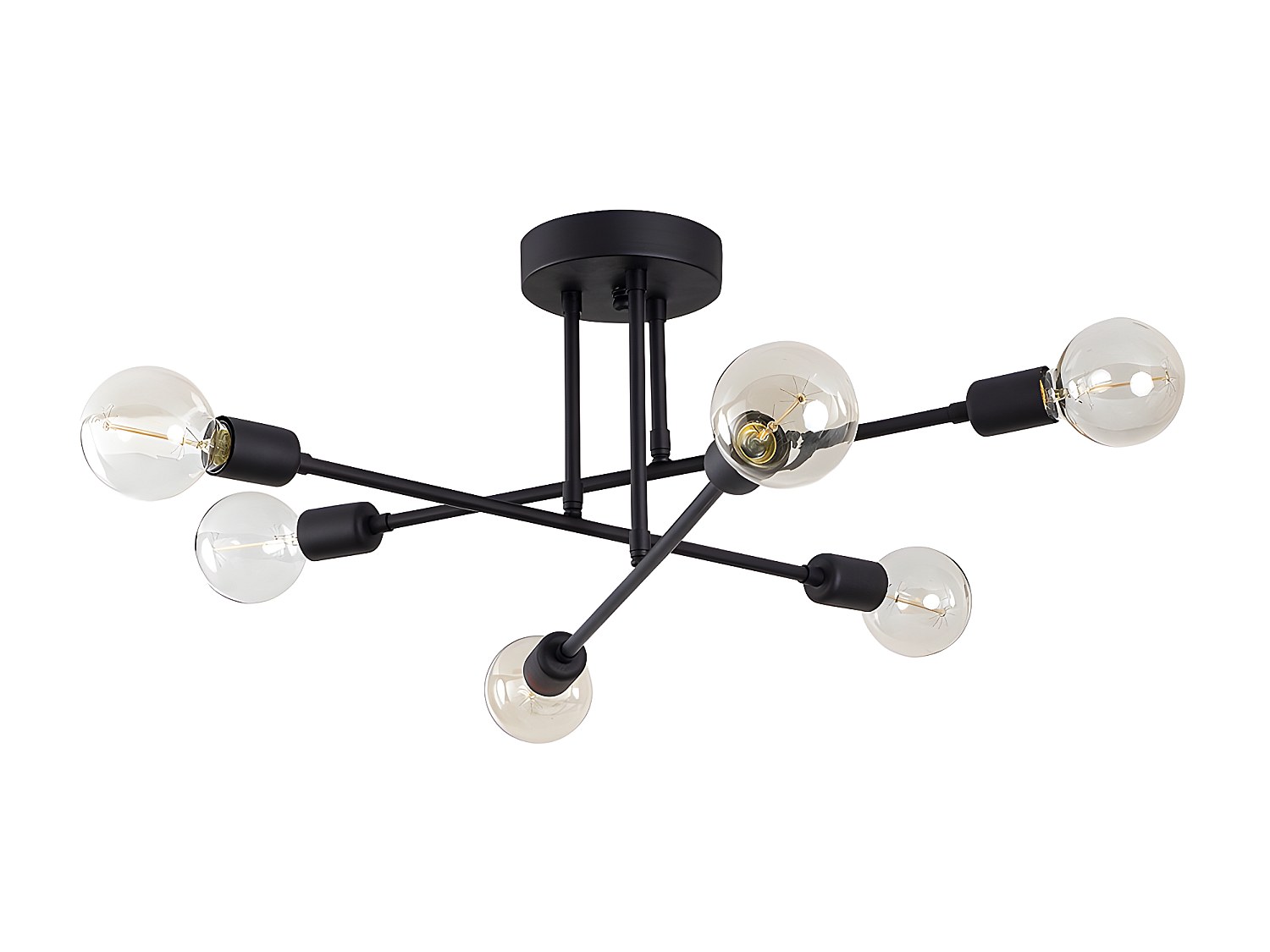 Deckenleuchte - Metall - 64 cm x 30 cm - Schwarz - FLOWERA günstig online kaufen