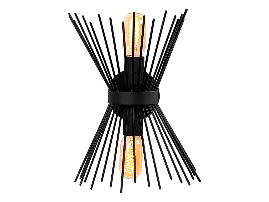 Wandleuchte - Metall - H. 33 cm - Schwarz - KIRPI günstig online kaufen