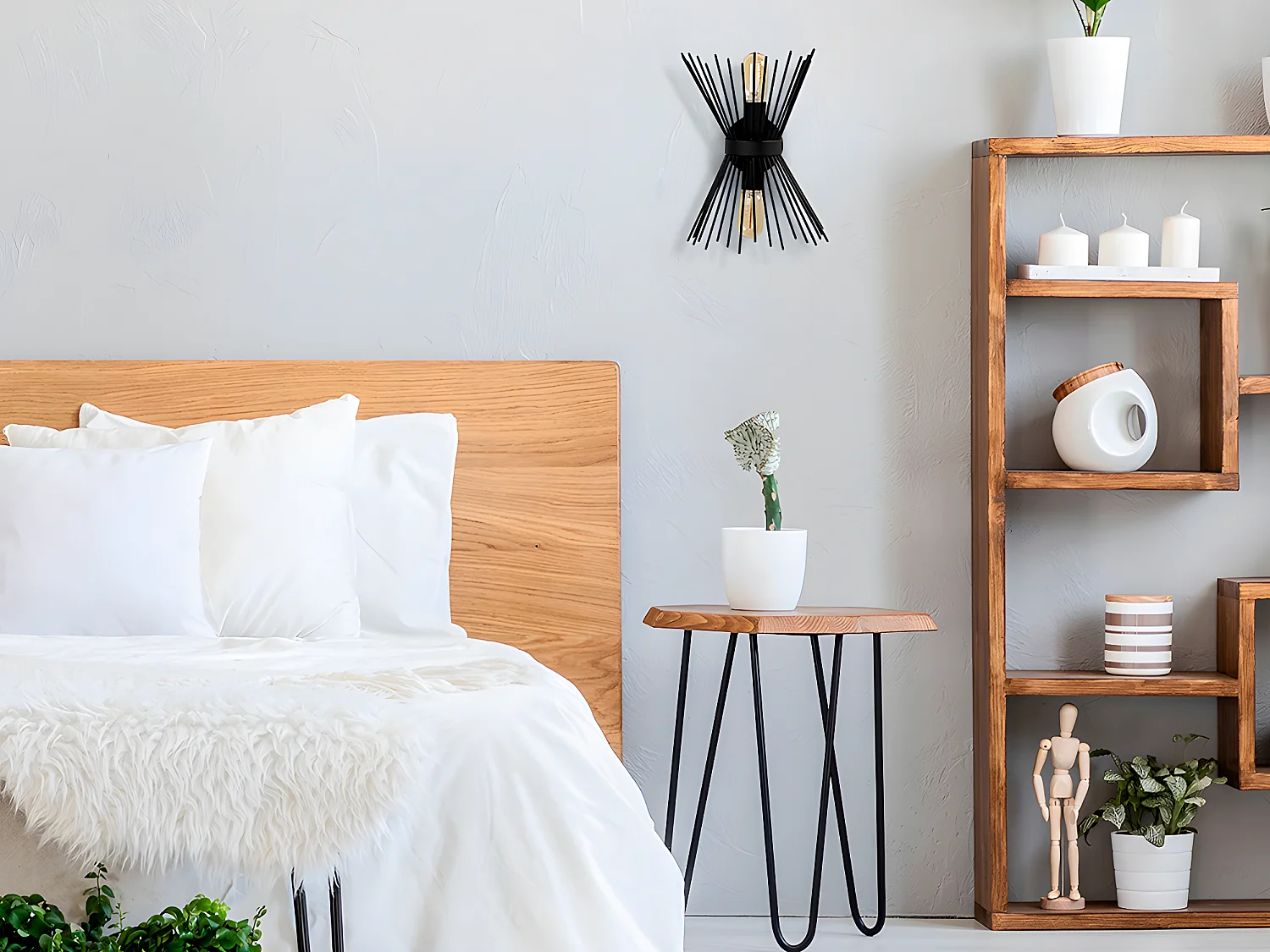 Wandleuchte - Metall - H. 33 cm - Schwarz - KIRPI