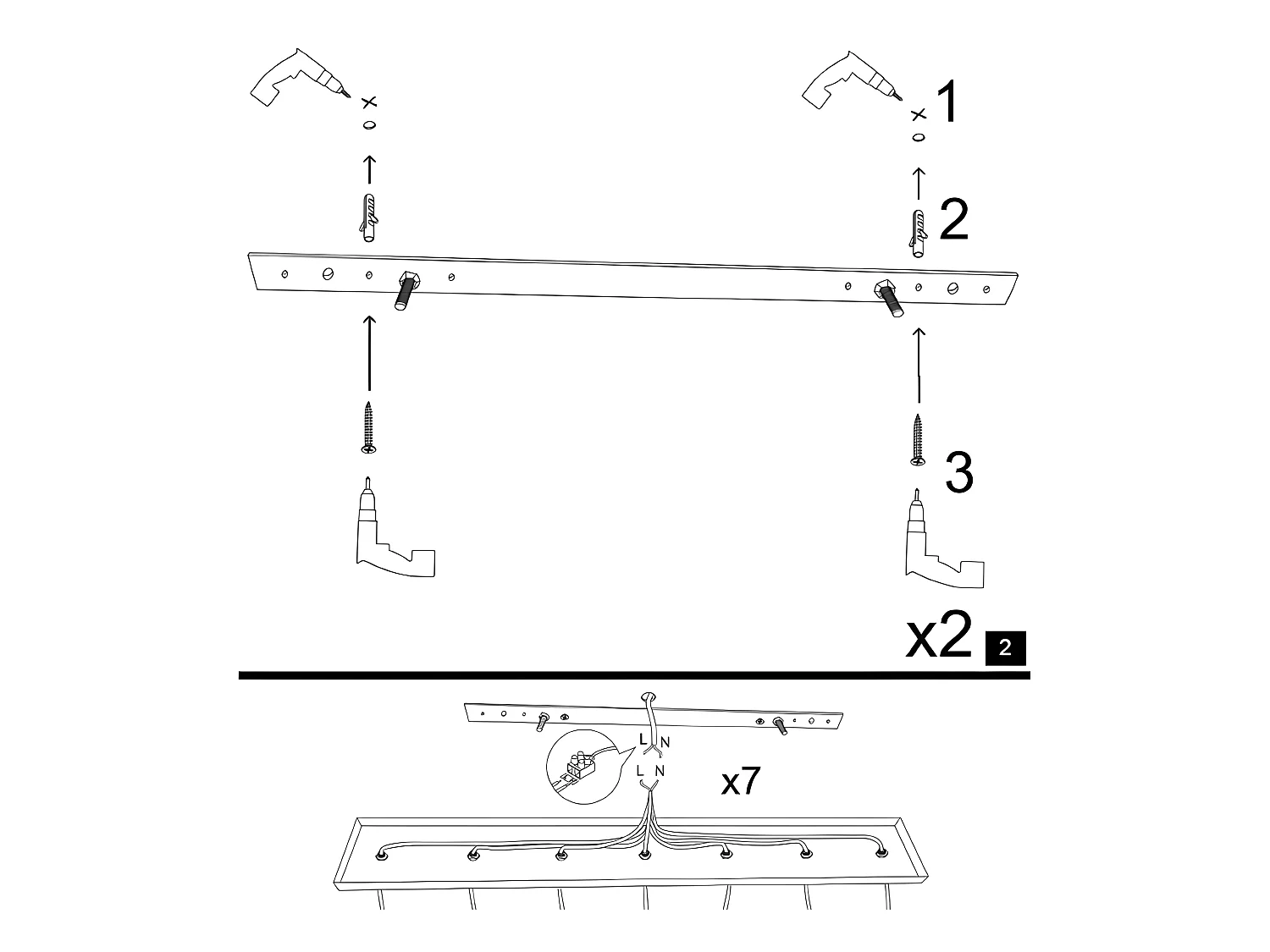 Lampadario con altezza regolabile 3 abat-jour L. 67 x H. 25/111 cm in Metallo Nero e Rame - YILDO