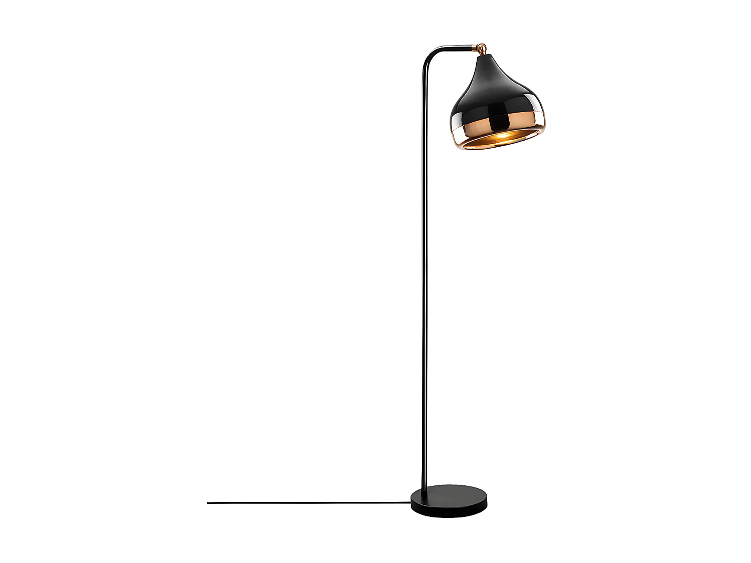 Lampa wisząca YILDO z metalu, z ruchomym abażurem – wysokość 120 cm – kolor czarny i miedziany