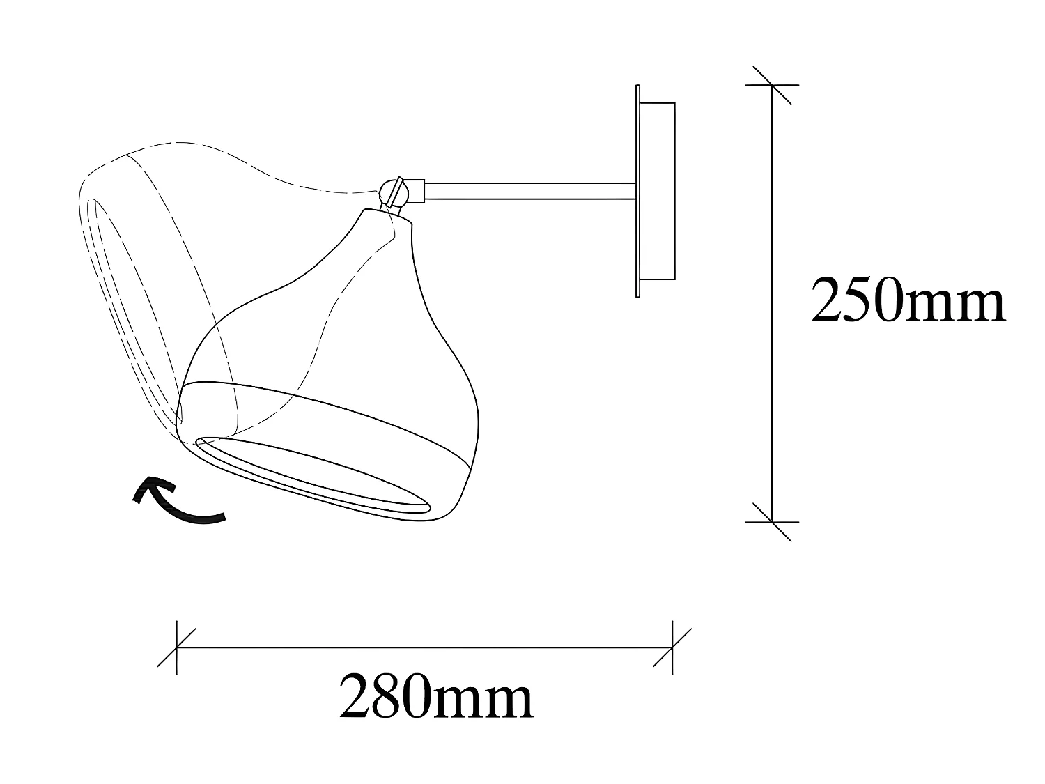 Applique con abat-jour orientabile D. 17 x H. 28 cm in Metallo Nero e Rame - YILDO