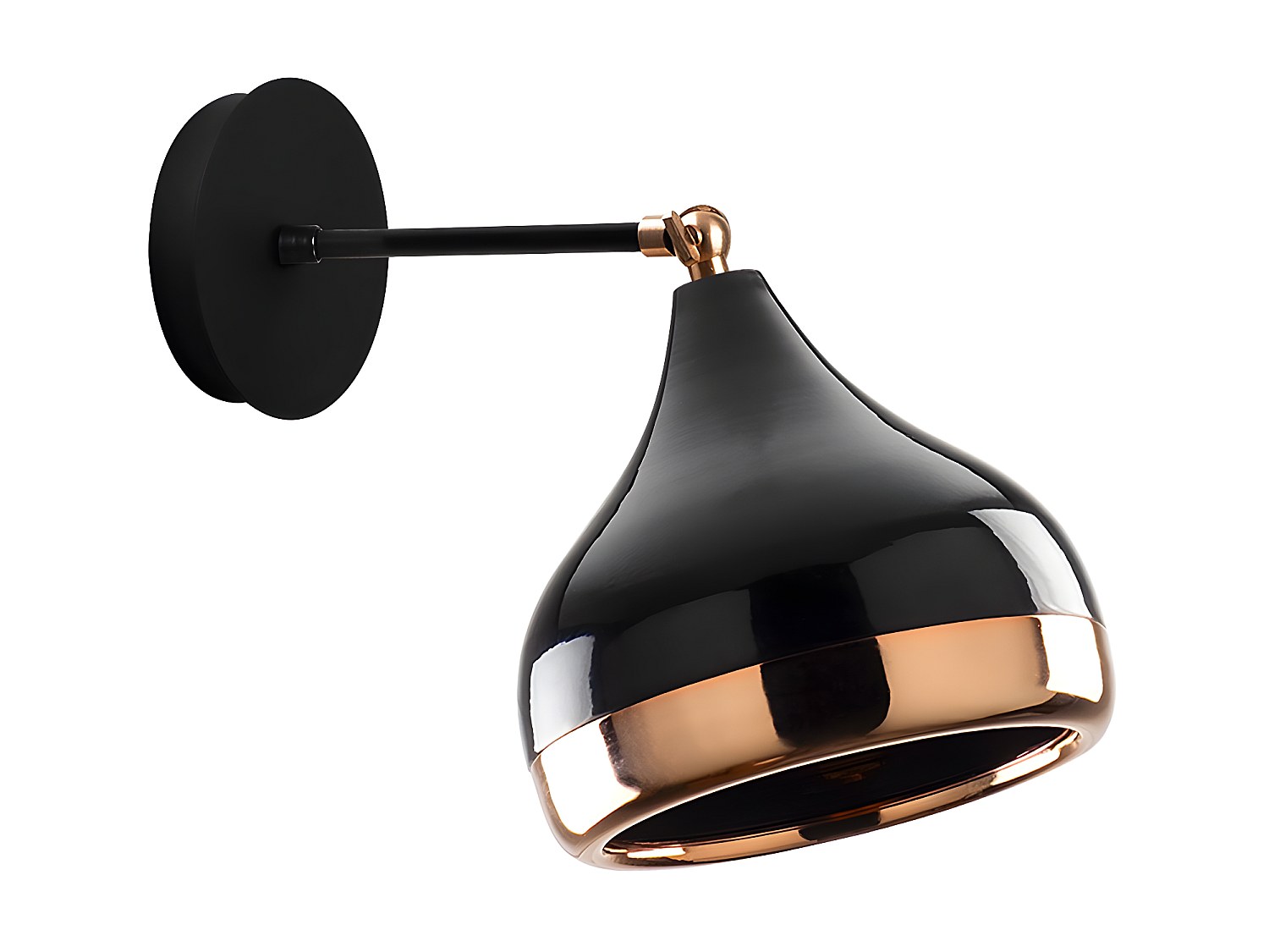 Wandleuchte verstellbar - Metall - H. 28 cm - Schwarz & Kupferfarben - YILD günstig online kaufen