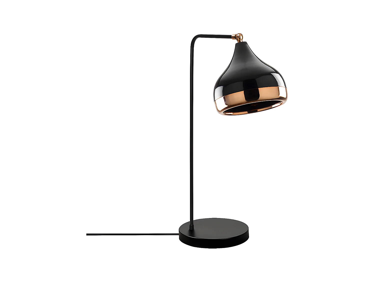 Justerbar stålampe i metall - D. 17 x H. 52 cm - Sort og kobber - YILDO