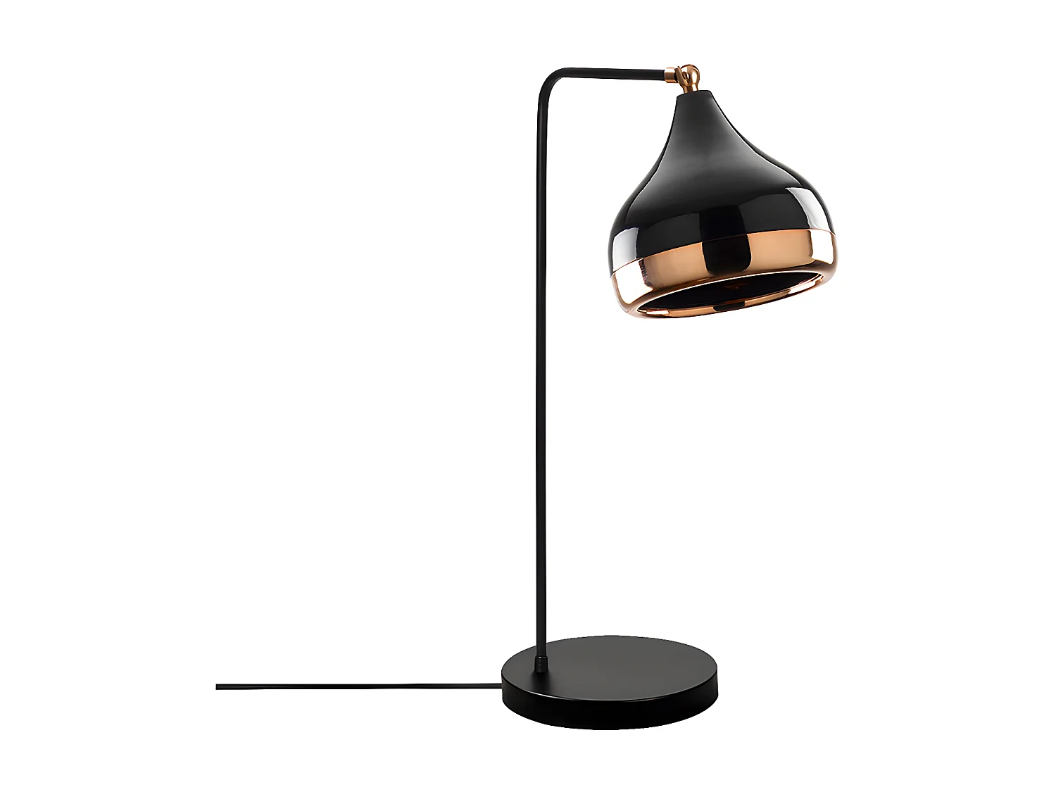Lampe à poser orientable en métal - D. 17 x H. 52 cm - Noir et cuivré - YILDO