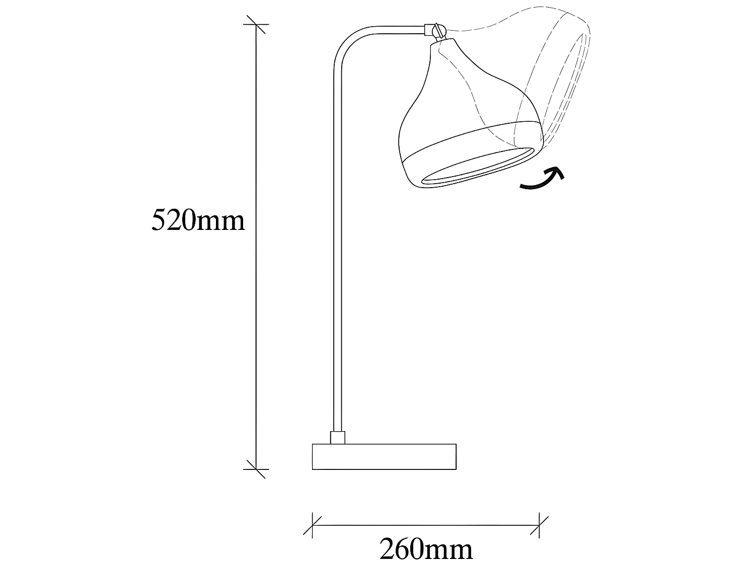 Lampe à poser orientable en métal - D. 17 x H. 52 cm - Noir et cuivré - YILDO