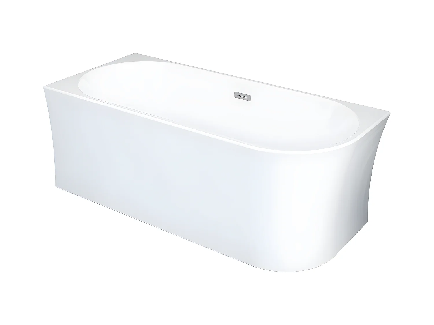 Eckbadewanne - 201 L - 150 x 75 x 59 cm - Acryl - Weiß - Ecke links - PONTICOLA
