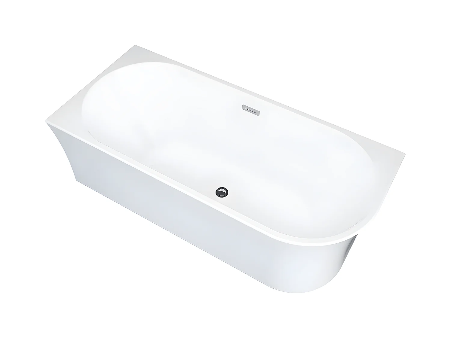 Eckbadewanne - 201 L - 150 x 75 x 59 cm - Acryl - Weiß - Ecke links - PONTICOLA