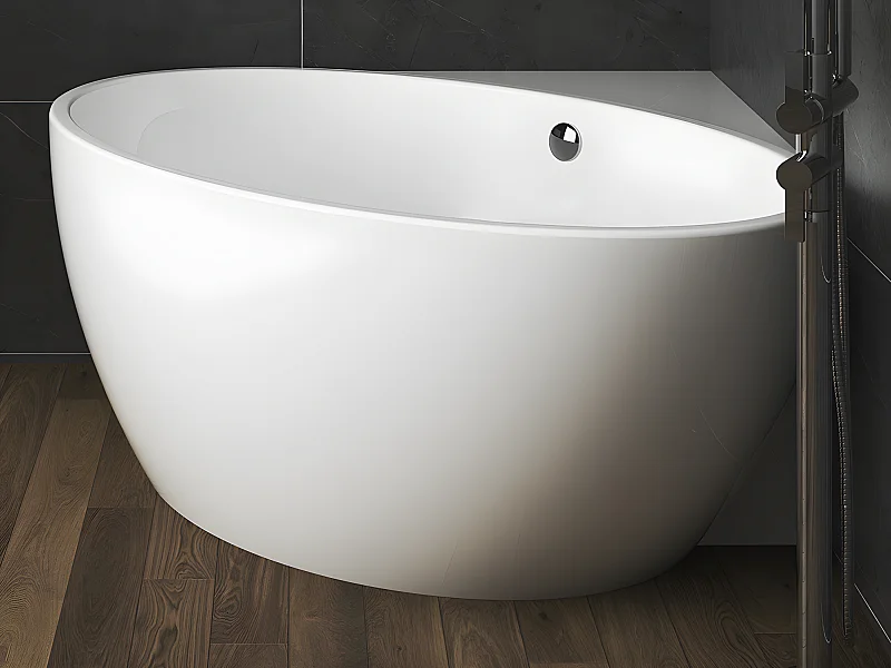 Eckbadewanne - Acryl - 197 L - 127 x 127 x 58 cm - Weiß - GOURAMI