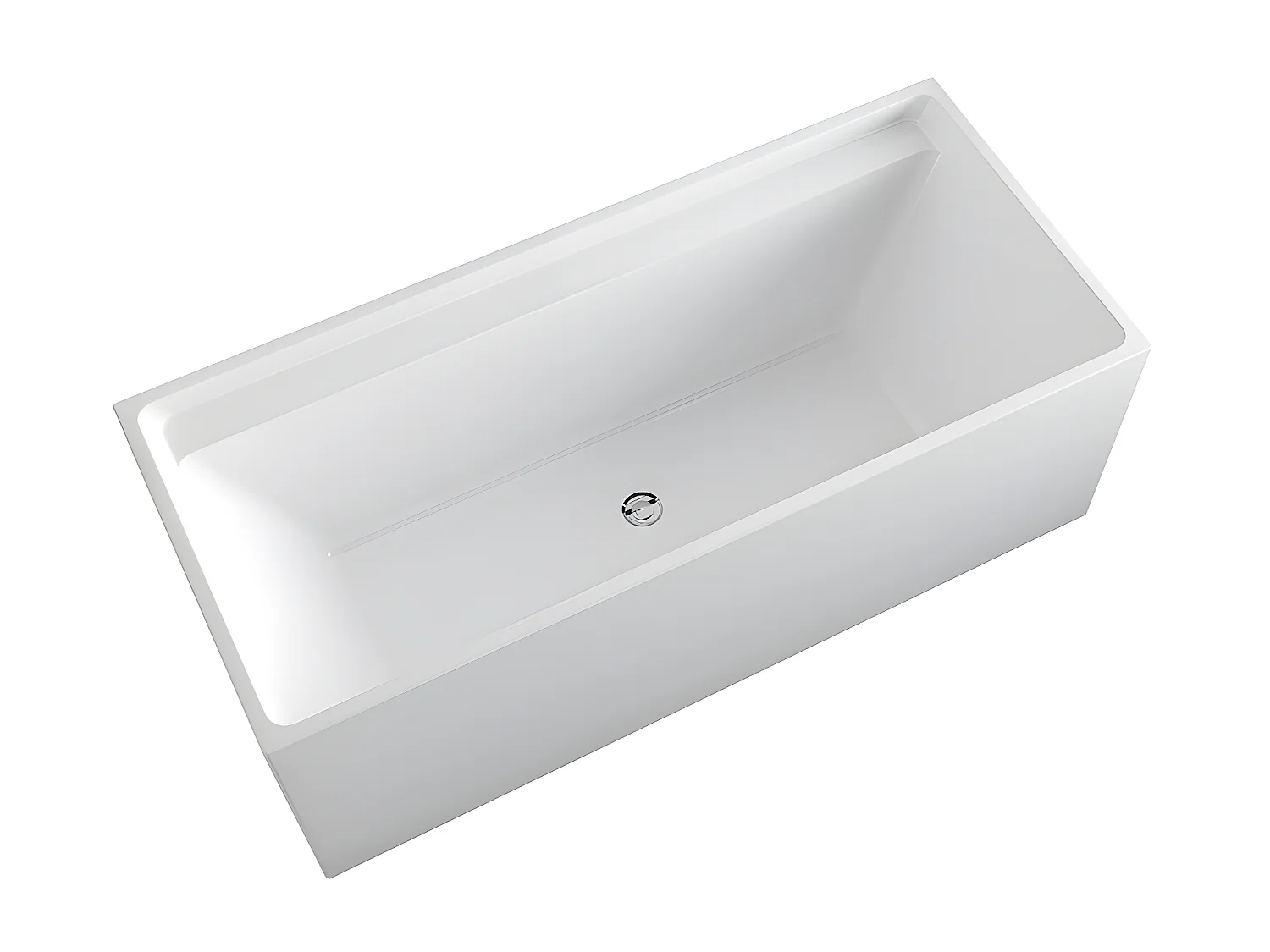 Wanna wolnostojąca prostokątna – 232 l – 150 × 75 × 60 cm (dł. × szer. × wys.) – kolor biały – akrylowa - ASPIUS