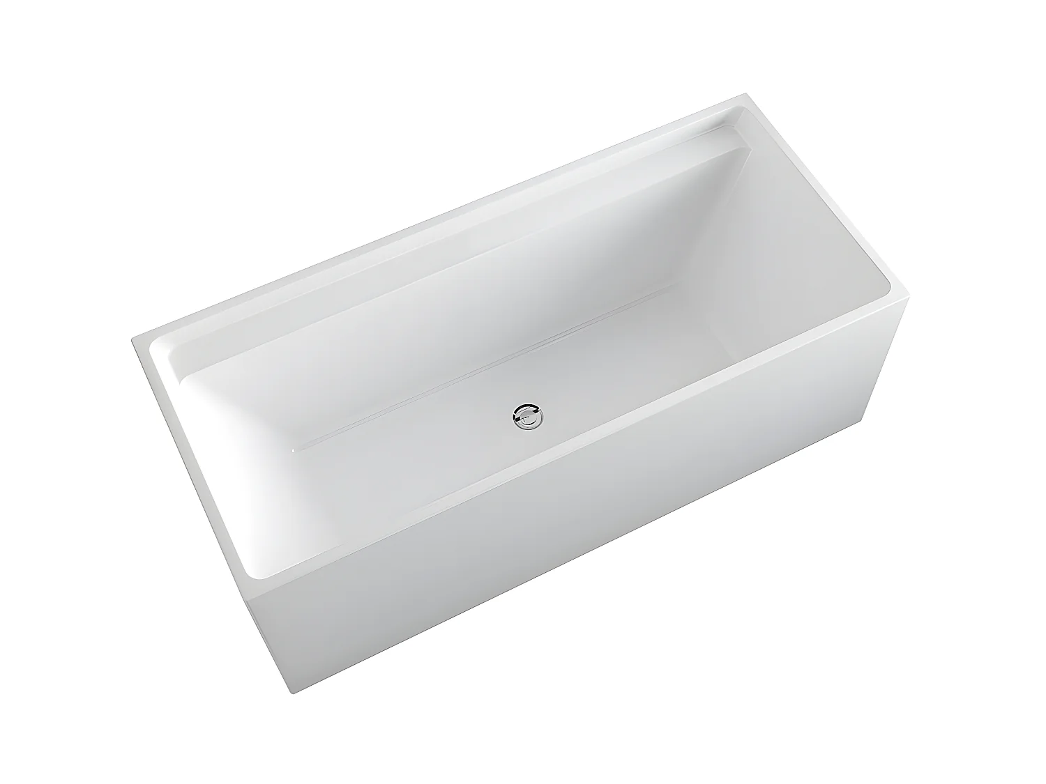Baignoire îlot rectangulaire - 232 L - 150 x 75 x 60 cm - Blanche - Acrylique - ASPIUS