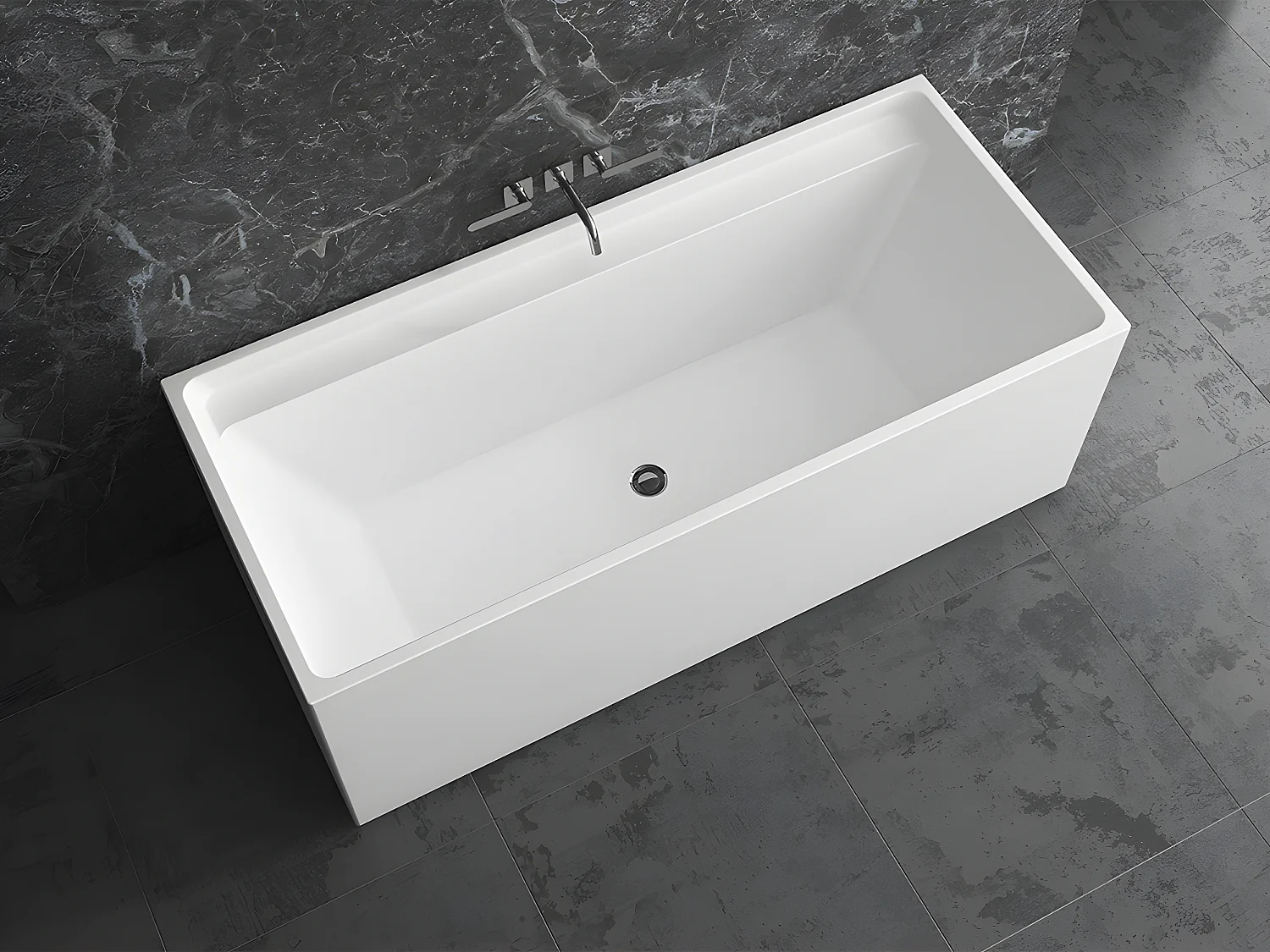 Rechthoekig eilandbad - 232 L - 150 x 75 x 60 cm - Wit - Acryl - ASPIUS