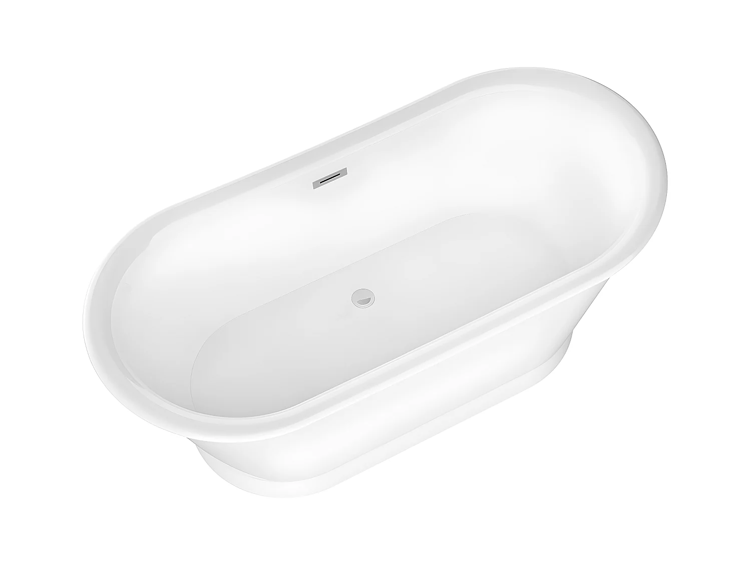 Wanna wolnostojąca owalna - styl retro - 180 L - 150 x 74 x 63 cm - Biała - Akrylowa - PELMATO