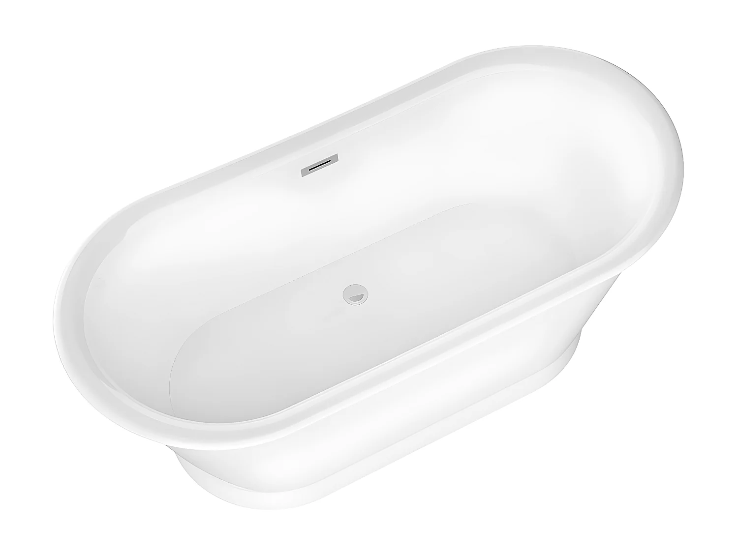 Ovaal vrijstaand bad - Retro-stijl - 180 L - 150 x 74 x 63 cm - Wit - Acryl - PELMATO