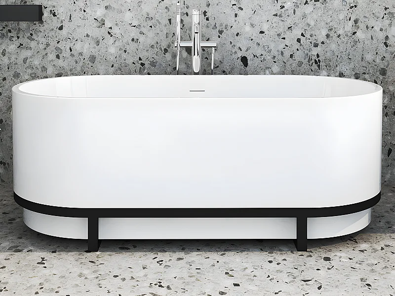 Vasca da bagno centro stanza con decorazione Metallo 230 L 160 x 75 x 60 cm Acrilico Bianco - PLECO