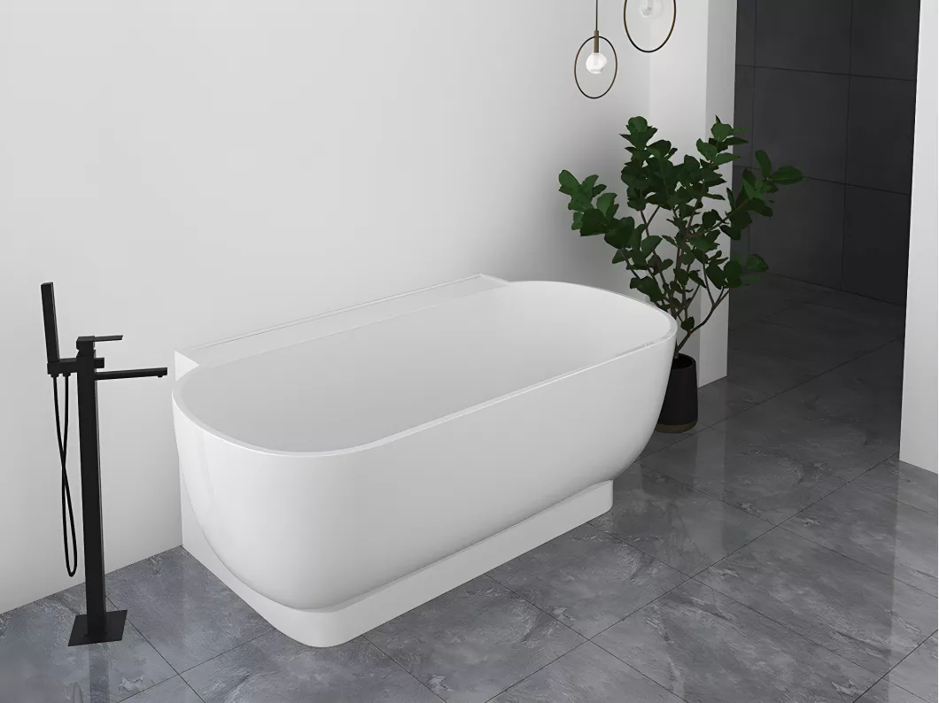 Kauf Unique Badewanne halb freistehend oval - Acryl - 240 L - 150 x 76 x 58 cm - Weiß - VOGLER