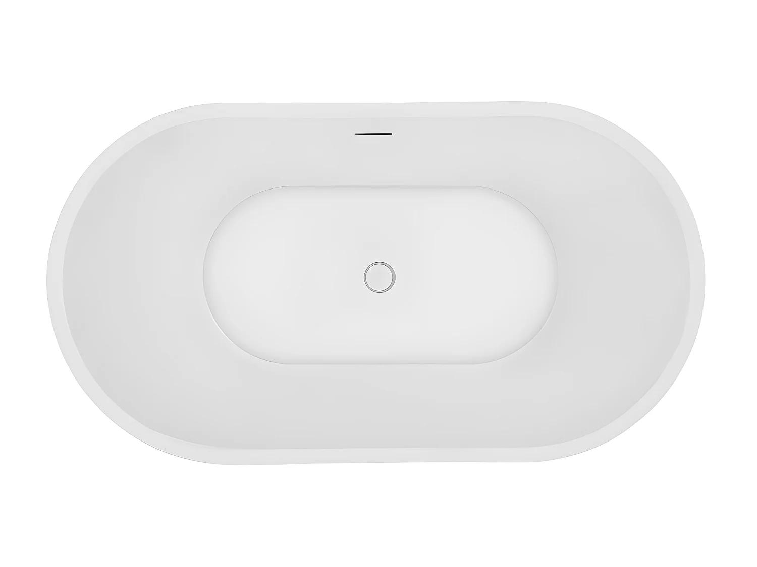 Feistehende Badewanne oval - Acryl - 180 L - 130 x 71 x 58 cm - Weiß - APOGON